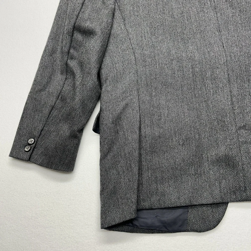 Ronaldus Shamask for Barneys New York Gray Wool Tweed‎ Blazer Jacket 44R